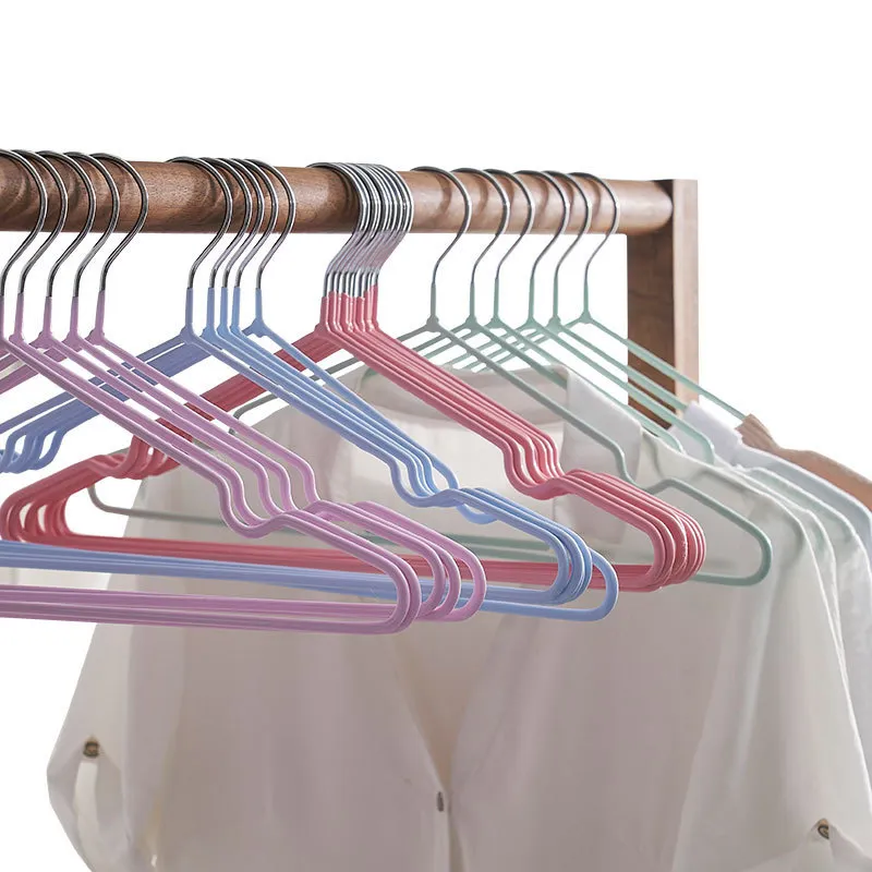 Duurzame Met Kunststof Beklede Metalen Kleerhangers Antislip Naadloos Droogbjel Voor Kledingkast Slaapzaal Thuis