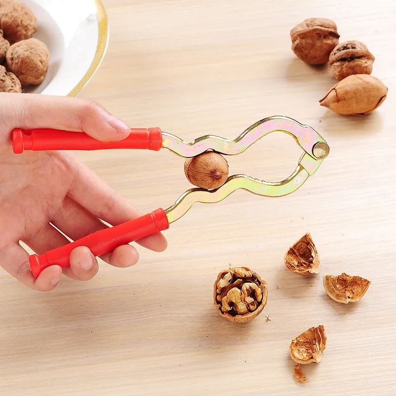 Stainless Steel Walnut Cracker Heavy Duty Nut Opener Metal Pecan Pliers Kitchen Tool Walnut Sheller Gadget