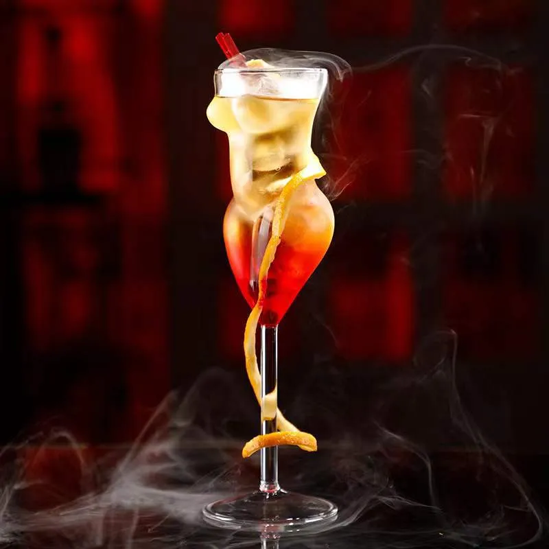 Kreatives High Borosilikatglas Menschlicher Körper Rotweinglas Einzigartiger Weiblicher Geformter Kelch Cocktailglas Bar Party Trinkgeschirr