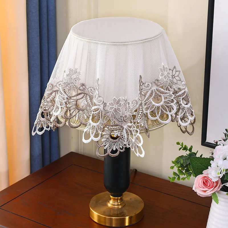 European Style Lace Dust Cover Round Appliance Dustproof Cloth For Home Table Lamp Rice Cooker Teapot Decorative