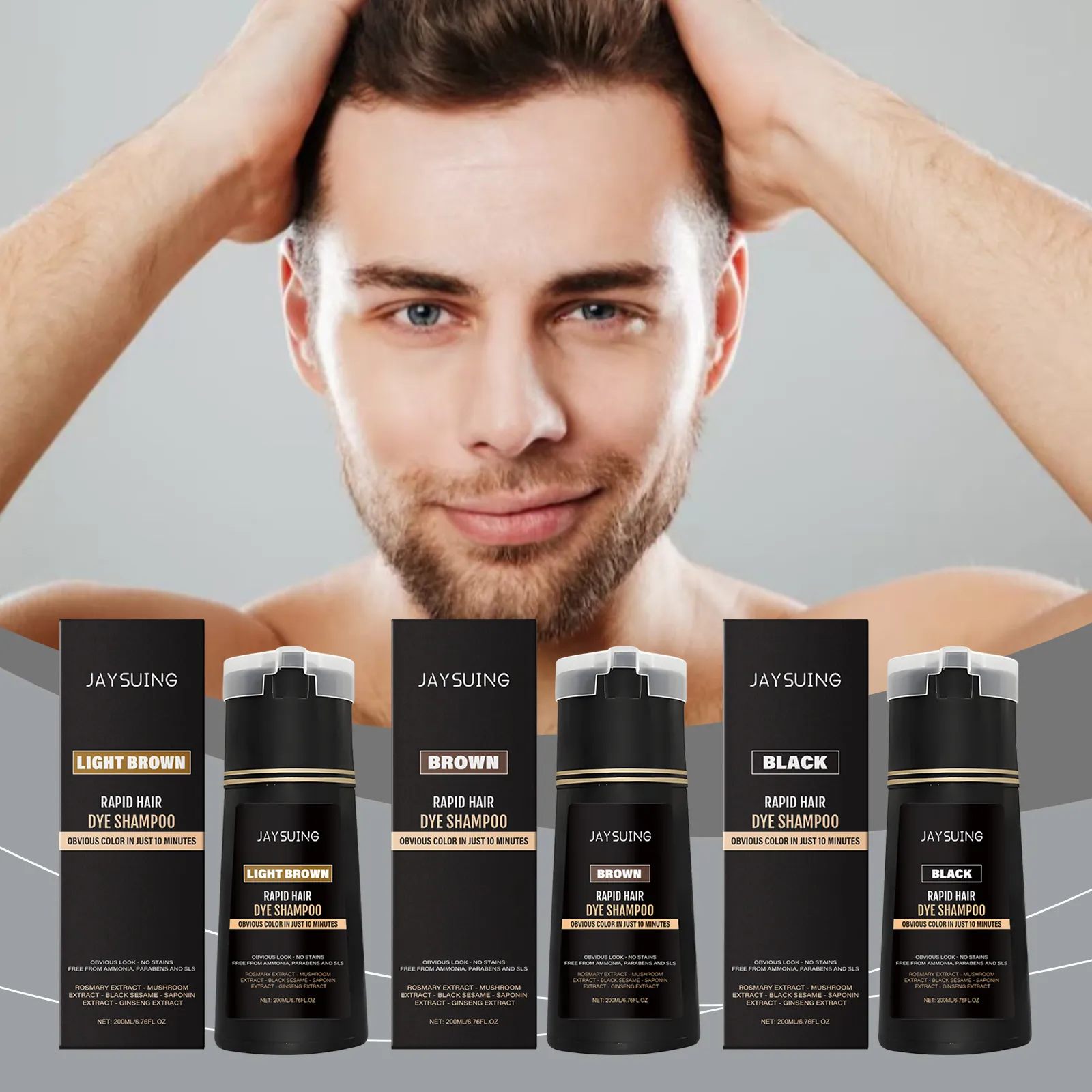 Herren Schnelles Haarfärbe Shampoo Kräuter Pflanzenextrakt Schnelle Färbung Nährende Feuchtigkeitsspendende Haarpflege Shampoo
