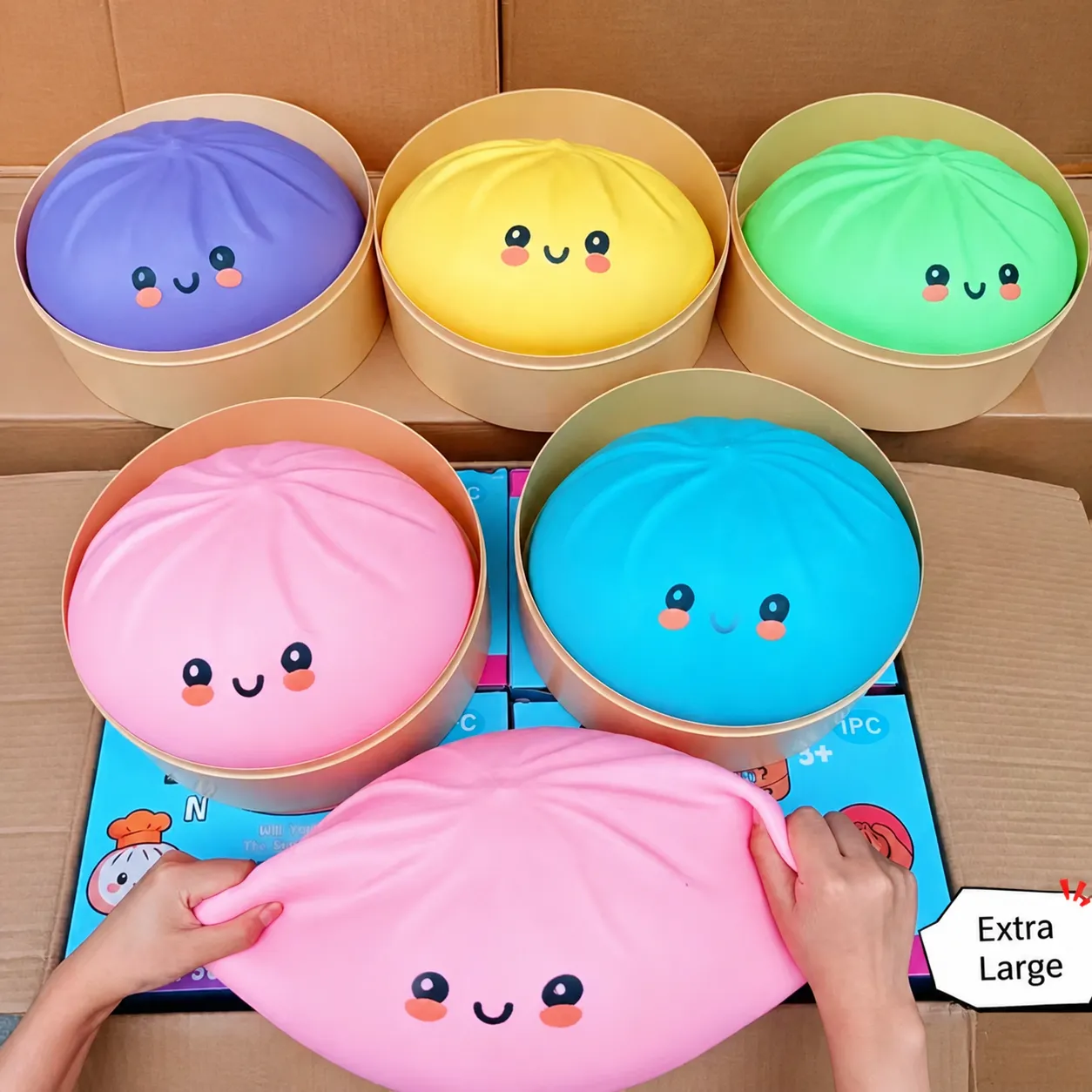 Γιγαντιαίο Προσομοιωμένο Emoji Ψωμάκι Squishy Παιχνίδι Μαλακό Λάστιχο Αργή Επαναφορά Ανακούφιση Άγχους Ατμομάγειρας Blind Box Παιχνίδι