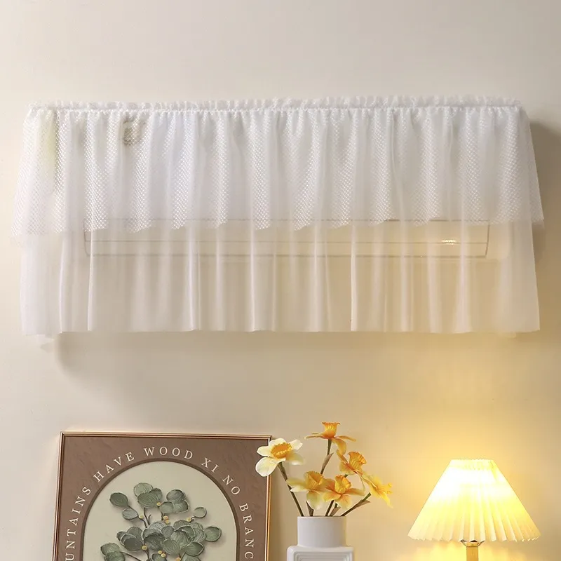 Housse de Climatiseur en Dentelle Rideau Protecteur Étanche à la Poussière Housse AC Murale Pour Décoration de Chambre