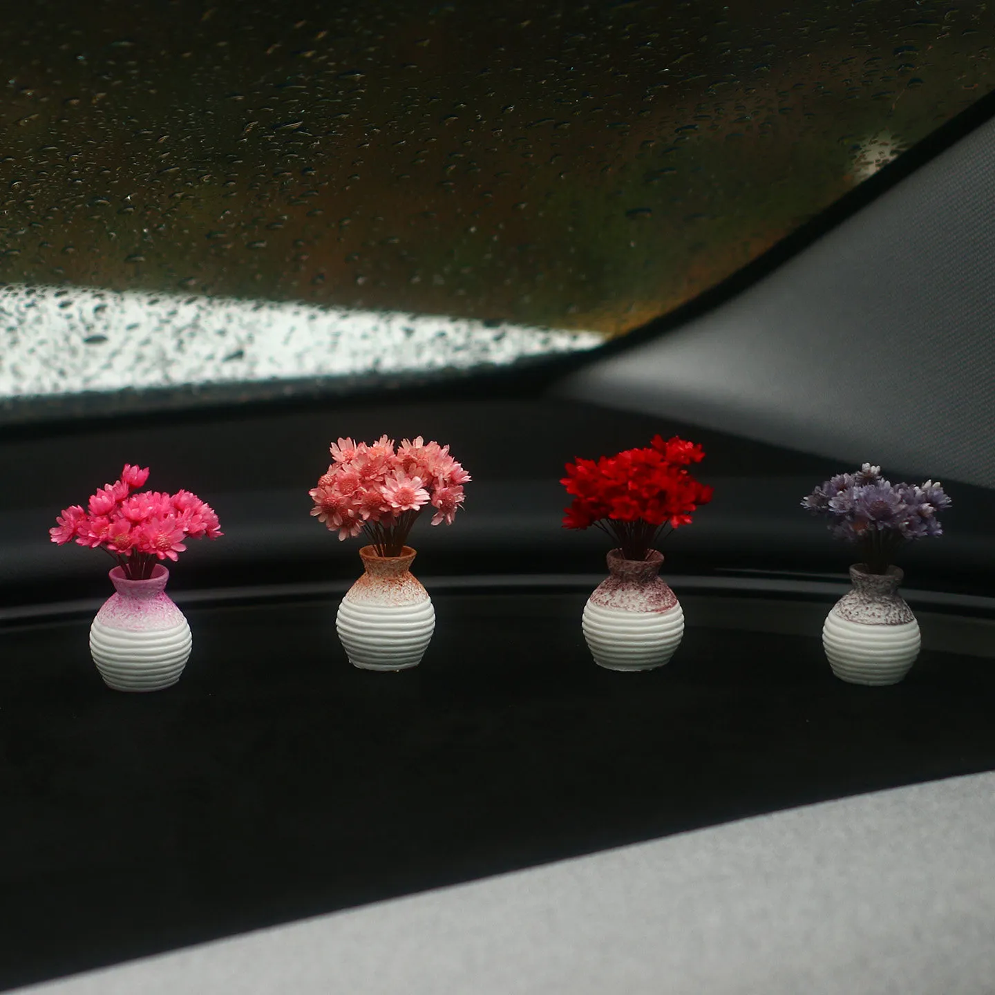 Mini Keramische Vaas Droogbloemen Boeket Auto Middenconsole Ornament Schattige Bloemen Auto Interieur Decor Gift