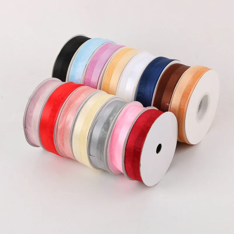 Material de Embalaje de Regalo DIY Hecho A Mano Cinta De Flor Medio Satinado Medio Malla Cinta Decorativa De Manualidades