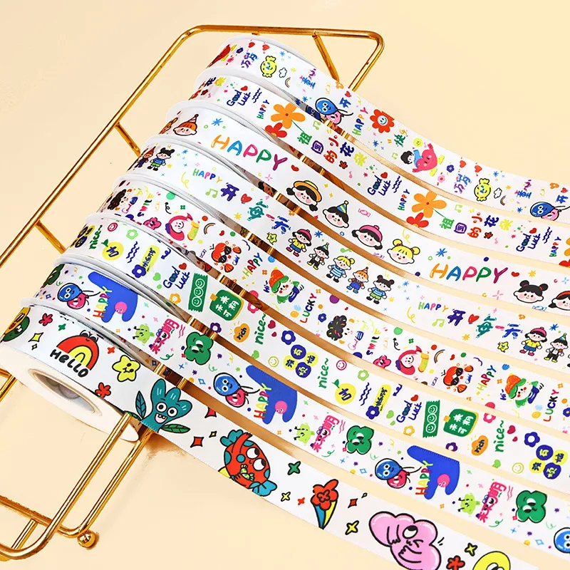 Festa dei Bambini Nastro in Tessuto Stampato Cartoon DIY Confezione Regalo Nastro Decorativo