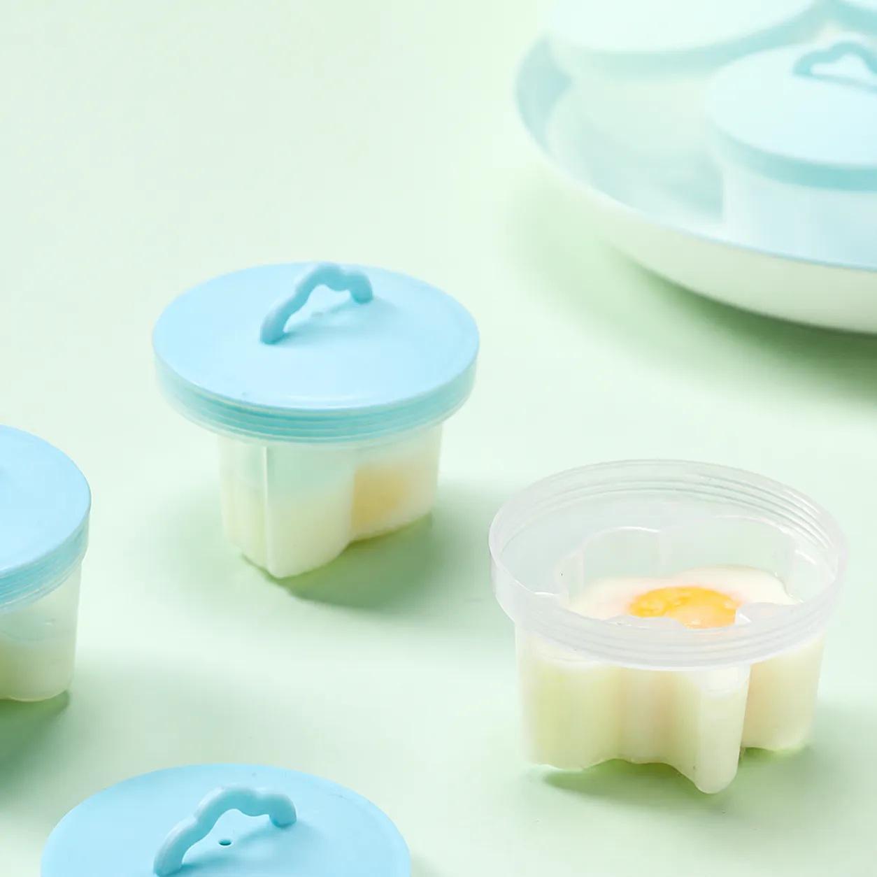 Baby Food Supplement Steamed Egg Mold Set Cute Animal And Shape Kitchen Cooking Tool With Brush PP Plastic