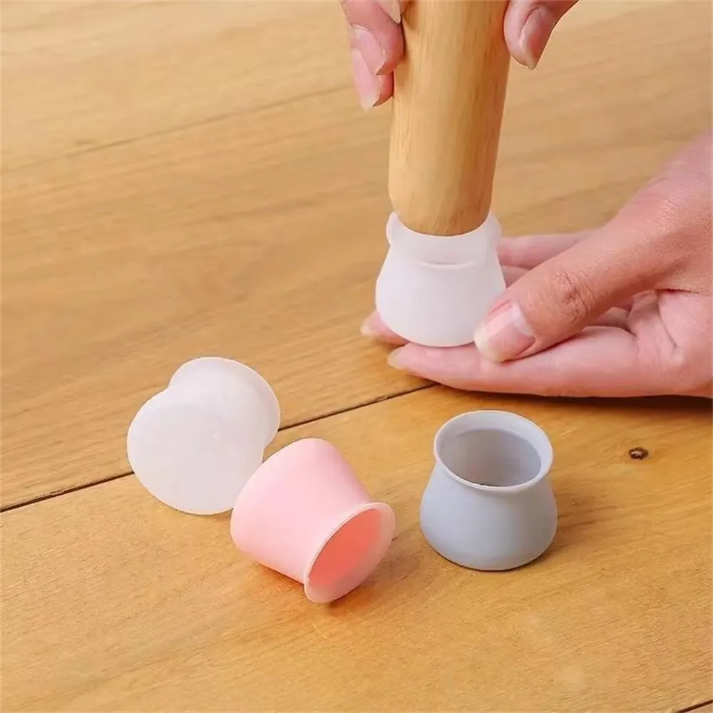 Silicone Chair Leg Covers Furniture Protectors Anti Slip Mute Floor Protection Table Foot Pads Round Square Furniture Caps
