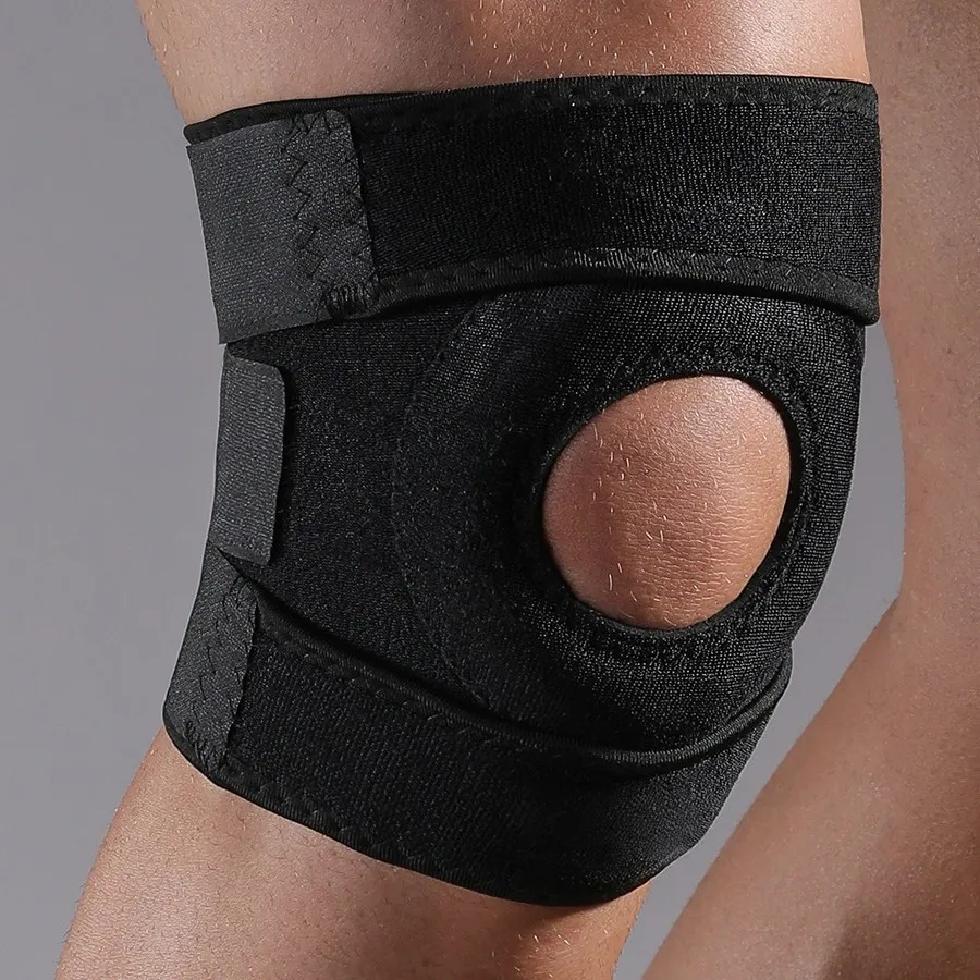 Outdoor Sport Kniepolster Atmungsaktives Neopren Patella Unterstützung Verstellbarer Kompressionsriemen Fitness Hocke Knie Schutz