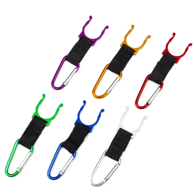 Aluminium Wasserflasche Karabiner Polygon Clip Outdoor Camping Rucksack Hängende Schnalle Mineralwasserflasche Halter