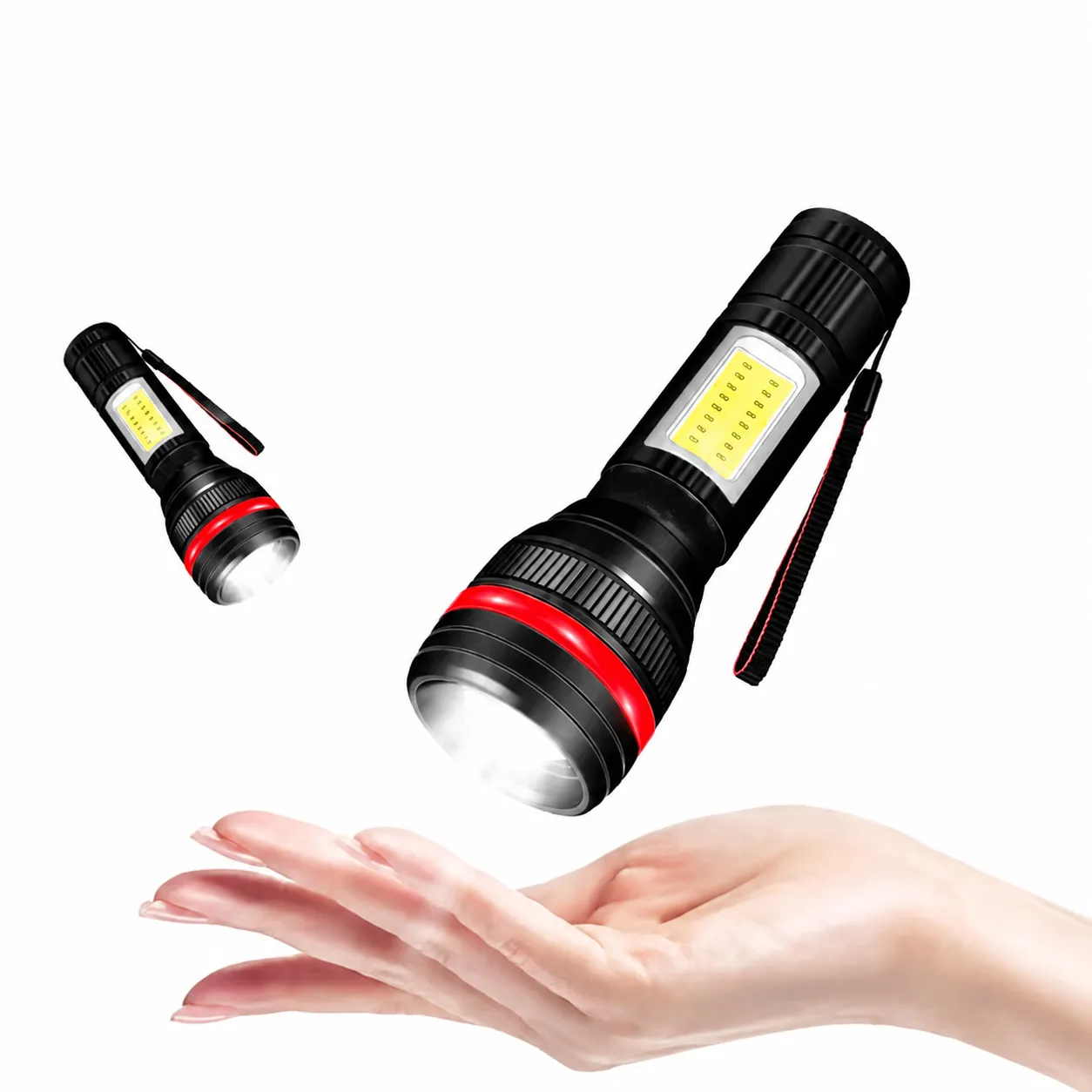 Lampe de Poche LED Mini Portable Zoomable Forte Lumière Torche Camping en Plein Air Éclairage d'Urgence Avec Boîte Optionnelle