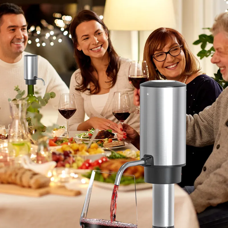 Carafe à Décanter Électrique Distributeur Automatique de Vin Pompe Aérateur de Vin Intelligent Portable Rechargeable