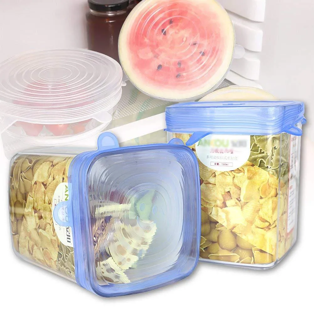 Silicone Stretch Lids Reusable Food Cover For Bowls And Pots Kitchen Sealing Lids For Fresh Keeping Fruits And Vegetables
