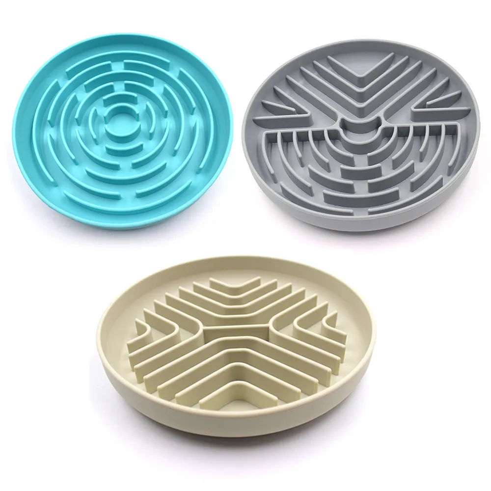 Alfombrilla de Silicona para Mascotas Comedero Lento Plato de Comida Antiasfixia con Ventosa Suministros para Alimentación