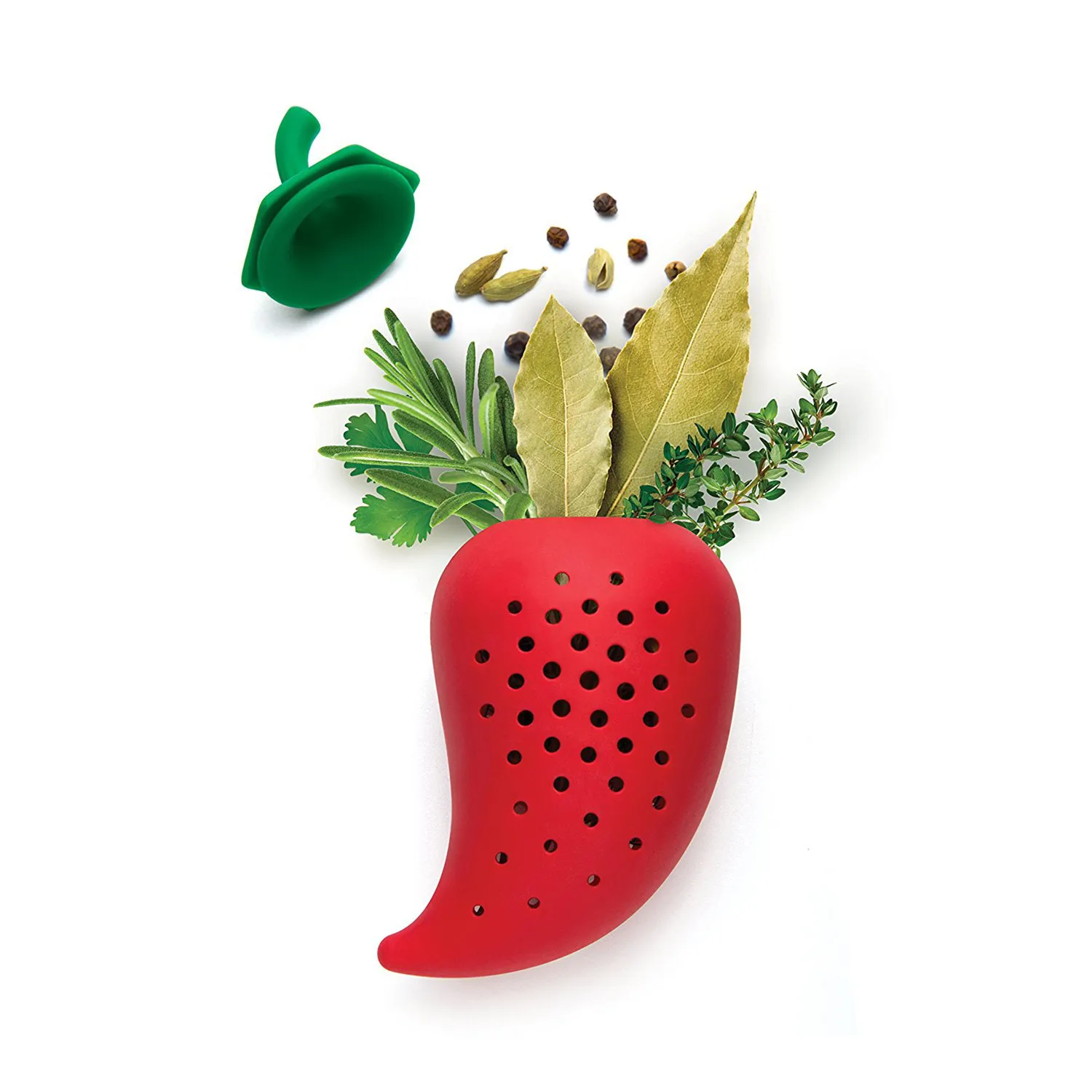 Creative Chili Shaped Silicone Spice Infuser Stew Soup Seasoning Filter Kitchen Gadget Food Grade Herb Strainer