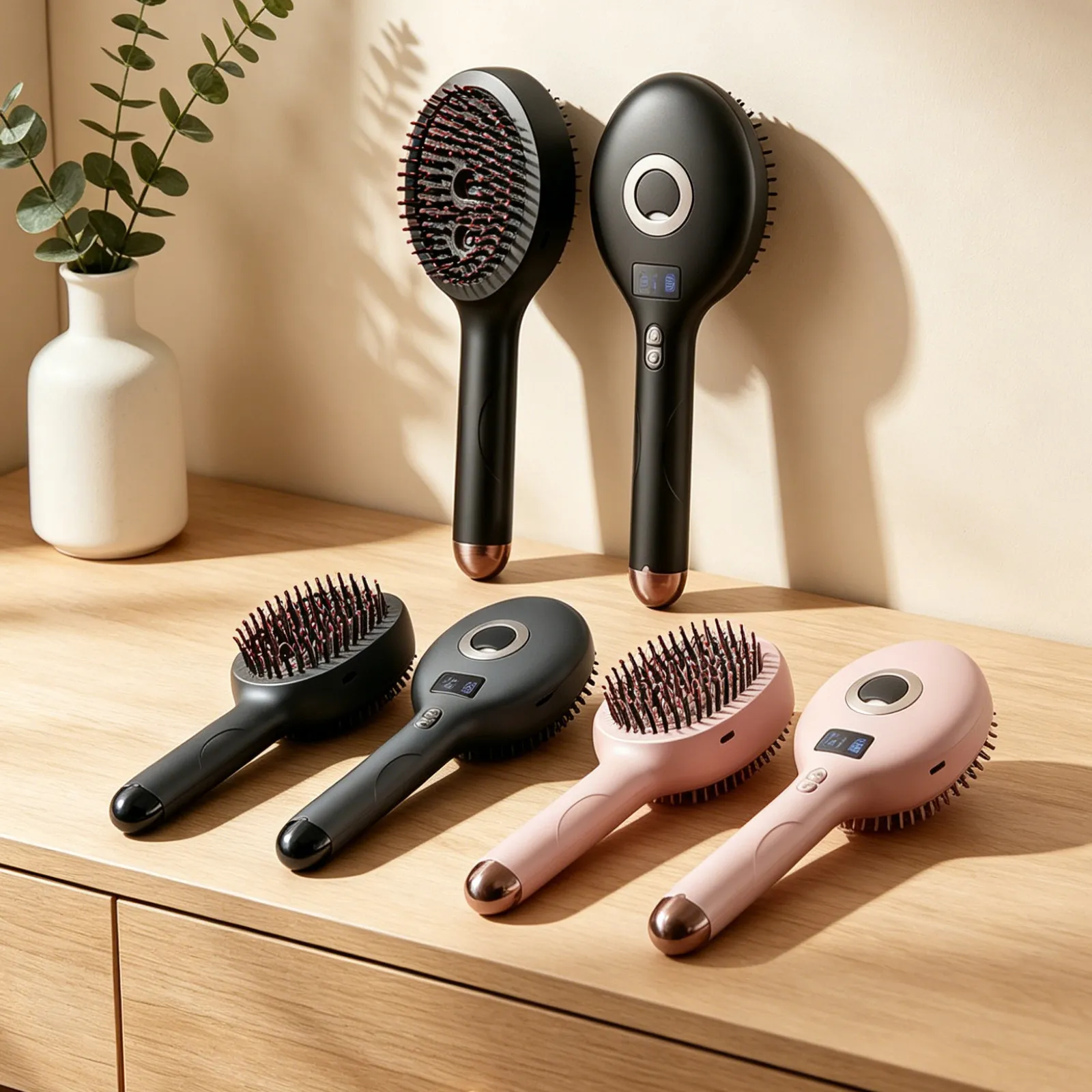 Electric Scalp Massage Comb Nano Mist Spray Hair Brush Digital Display Cordless Hair Care Scalp Massager Tool Home Use
