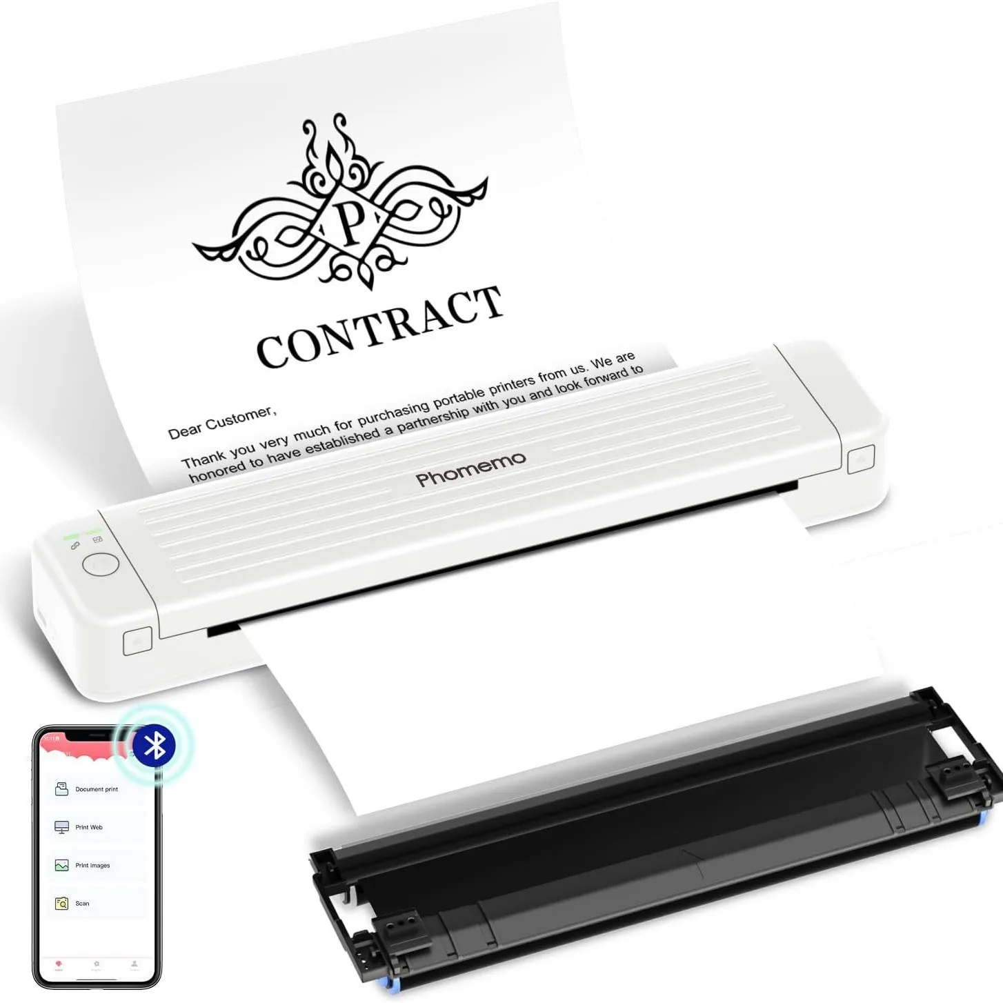 Phomemo P831 Imprimante Thermique Portable Sans Fil Bluetooth Bureau Maison Imprimante De Documents Mobile