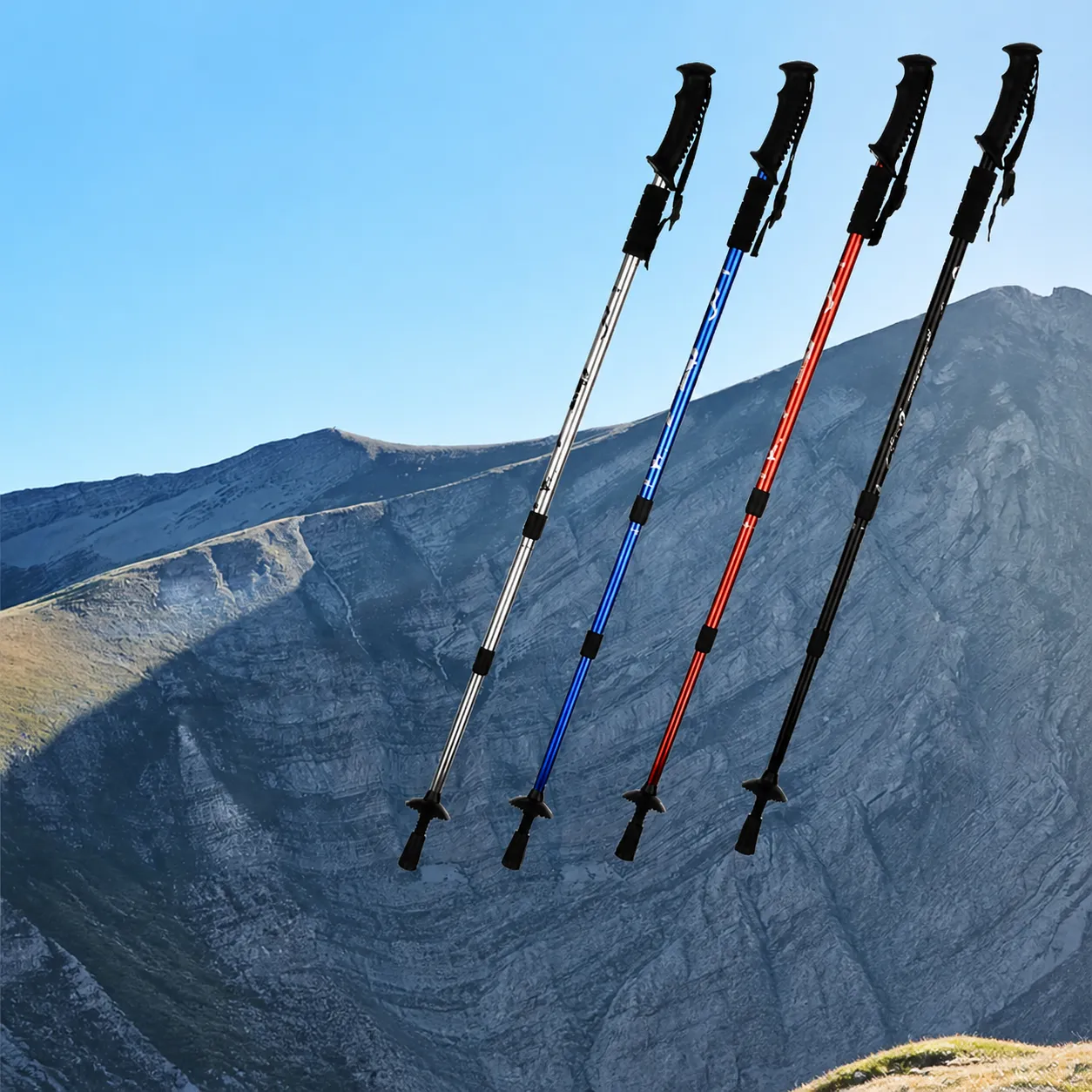 Cleye Bastoncino da Trekking Regolabile in Lega di Alluminio Bastone da Passeggio per Escursionismo Ammortizzante Attrezzatura da Escursionismo