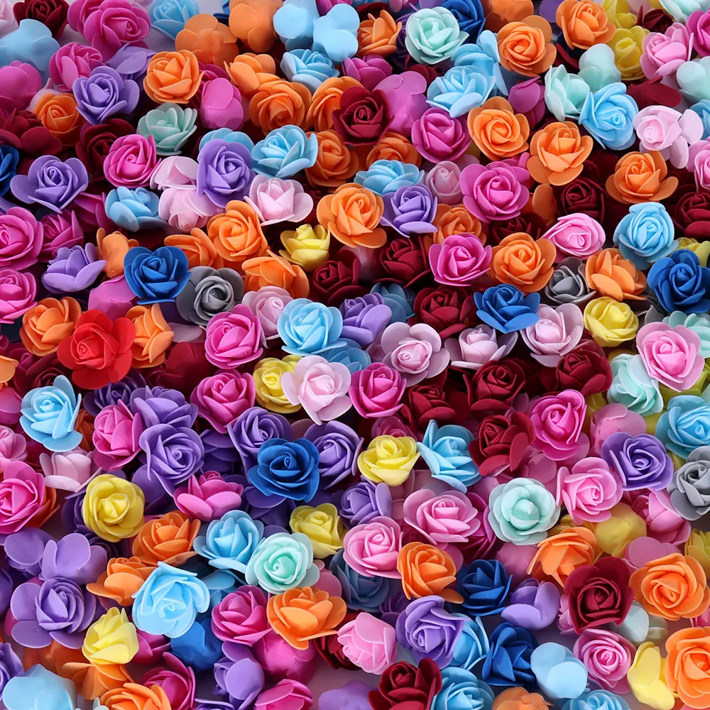 Teste di Fiori di Rosa in Schiuma PE Artificiale DIY Matrimonio San Valentino Festa Scatola Bomboniera Decorazione Fiori Finti Materiale Artigianale
