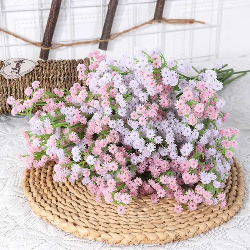Artificial Baby Breath Flowers Gypsophila Plastic Fake Flowers Branch For Wedding Home Party Room Floral Decoration