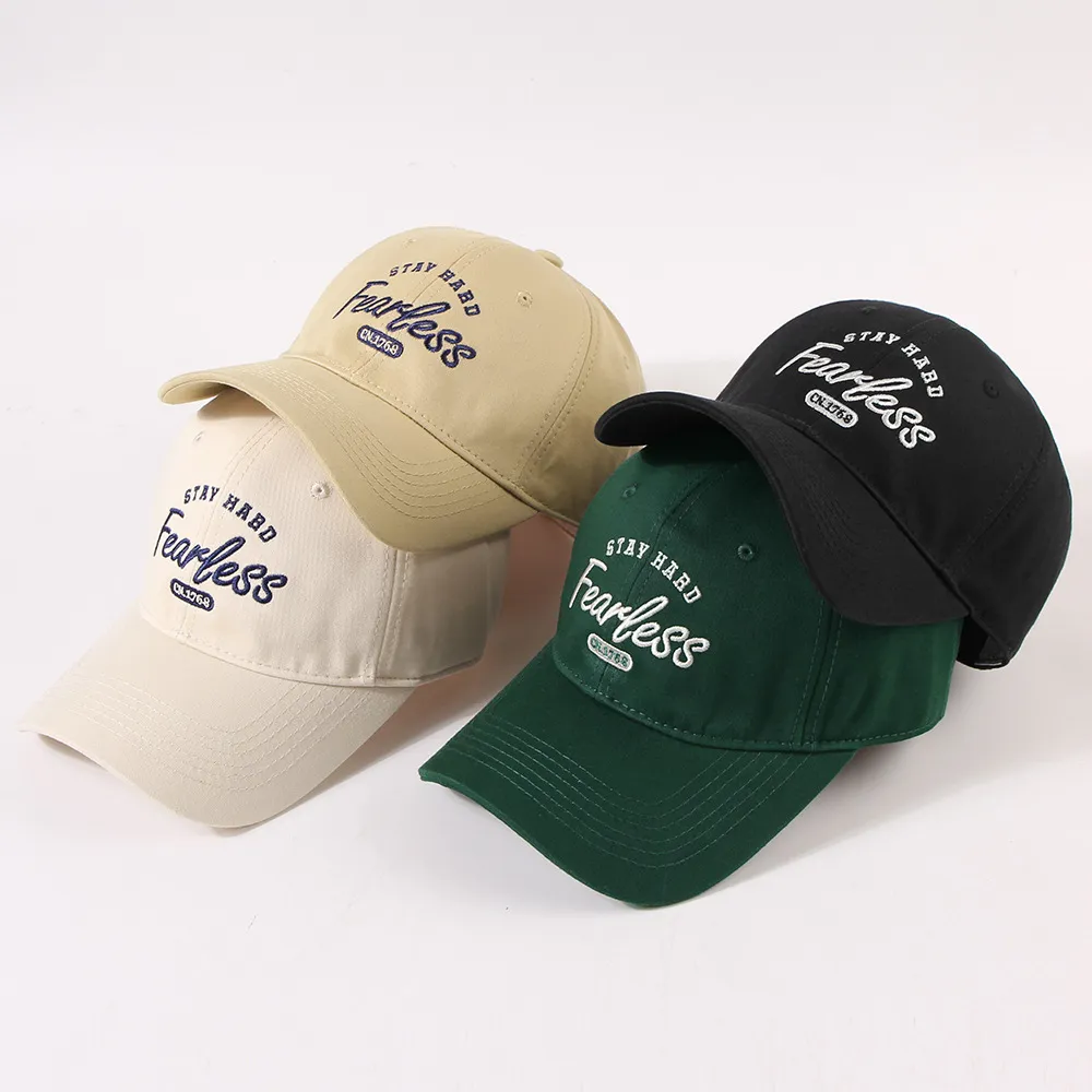 Amerikanischer Stil Vintage Unstrukturierter Baumwoll Baseballcap Unisex Bestickter Buchstabe Lässige Outdoor Sport Sonnenhut