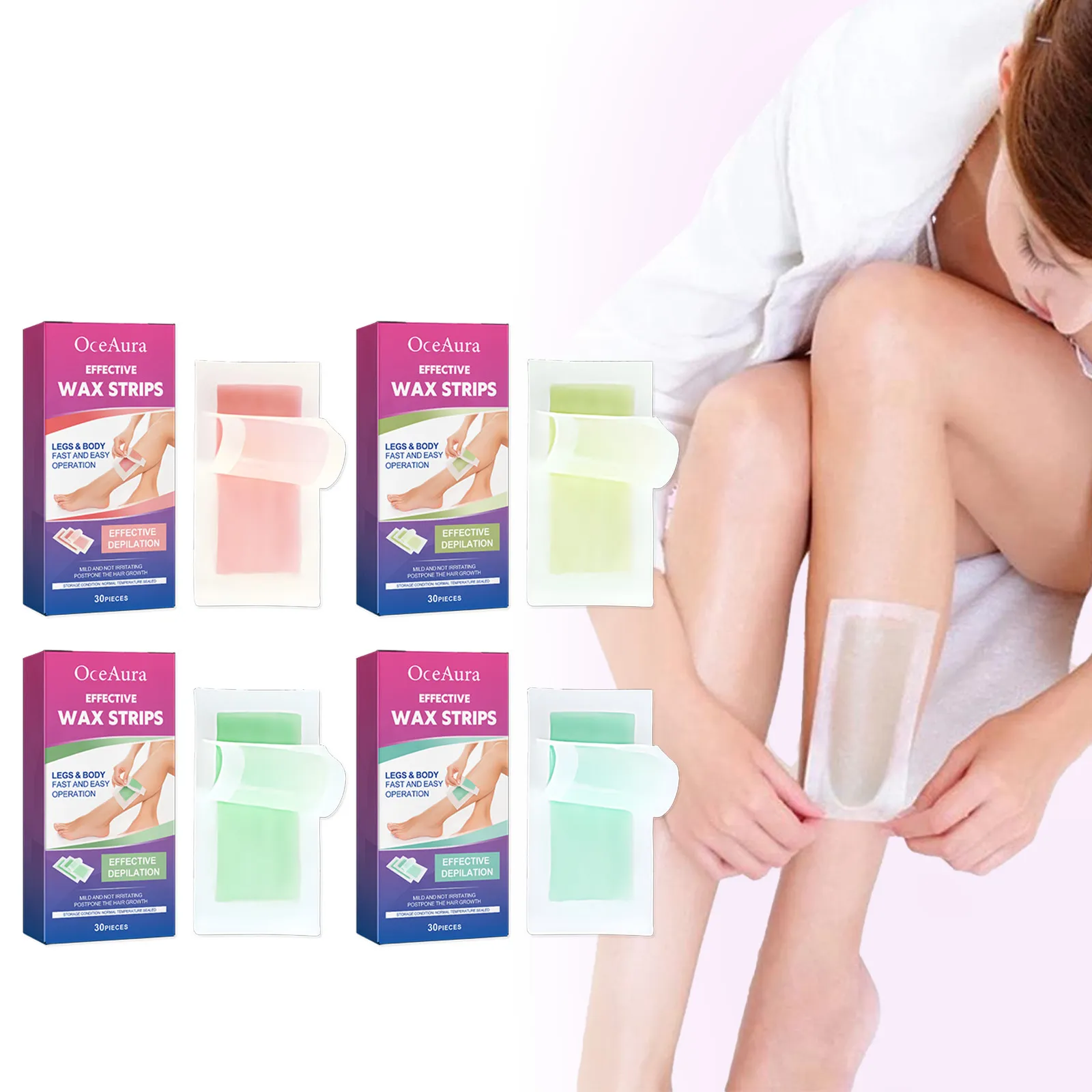 Gentle Effective Body Hair Removal Wax Strips Kit For Legs And Body Smooth Skin Skincare Beauty Tool