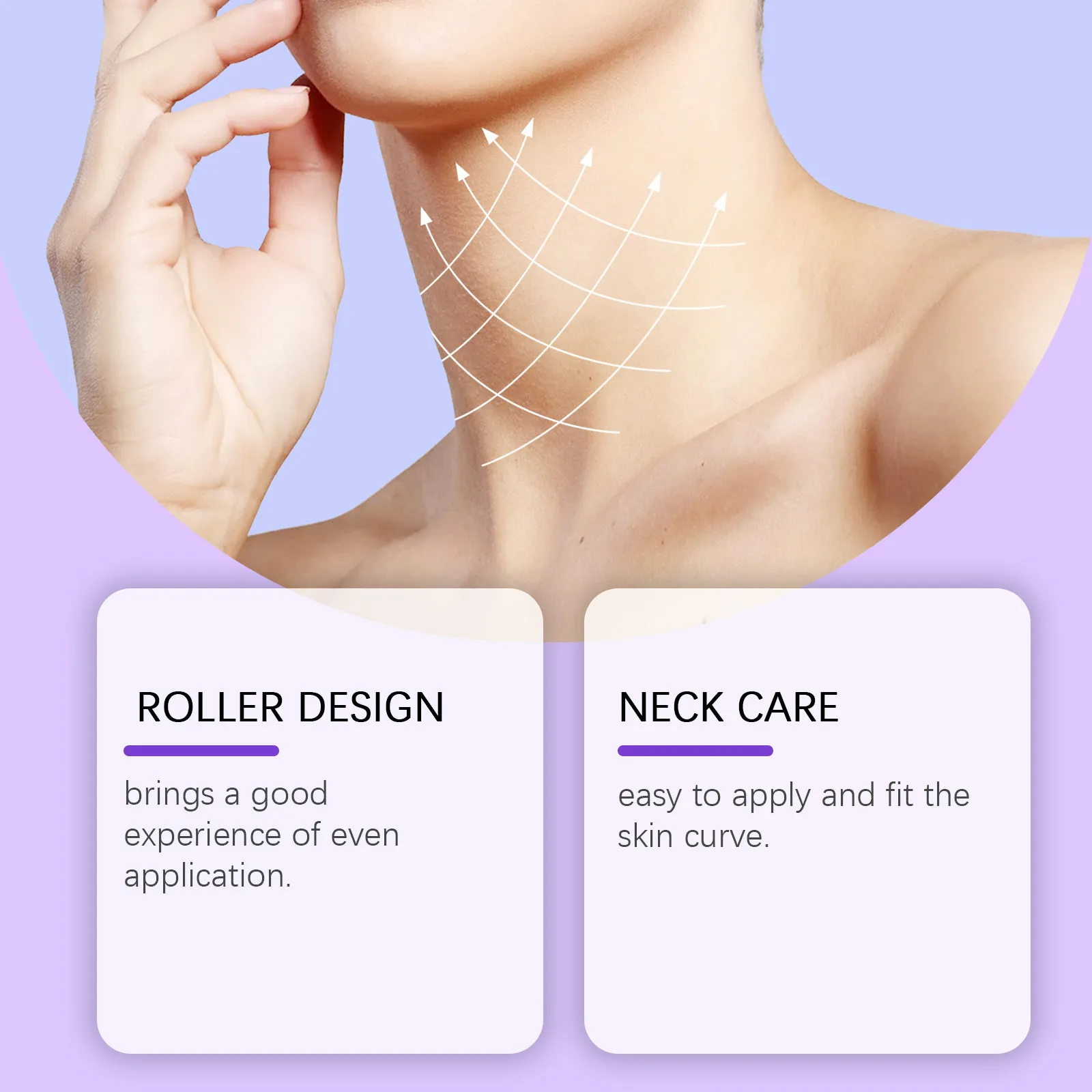 Crema Reafirmante para el Cuello con Masajeador de Rodillo Antienvejecimiento Hidratante Producto de Cuidado del Cuello
