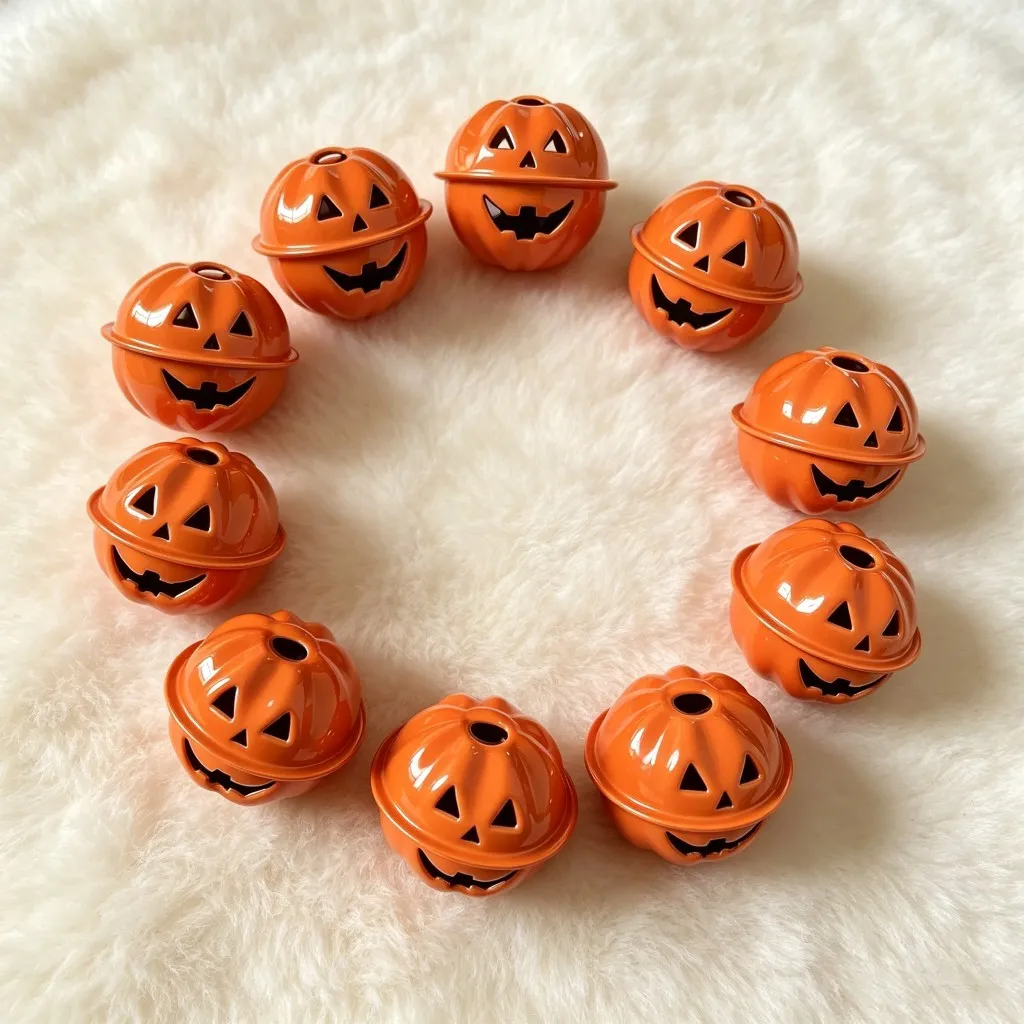 Halloween Faccia di Fantasma Campanelle in Ferro Arancione Traforato Zucca Ciondolo DIY Festa Ornamenti Sospesi Decorazioni