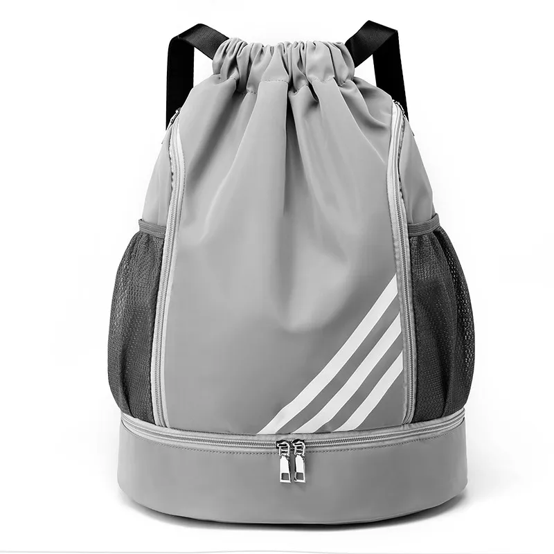 Wasserdichter Nylon Sportrucksack Großes Fassungsvermögen Kordelzug Gym Bag Fußball Basketball Aufbewahrung Rucksack Für Damen Herren