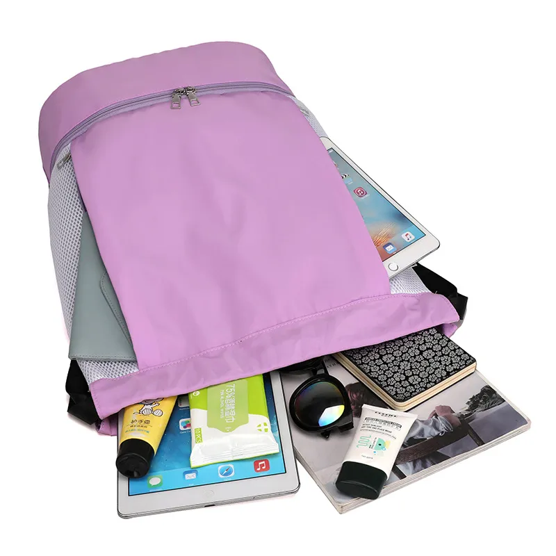 Sac à Dos de Sport en Nylon Imperméable Séparation Sec Humide avec Compartiment à Chaussures pour Hommes Femmes