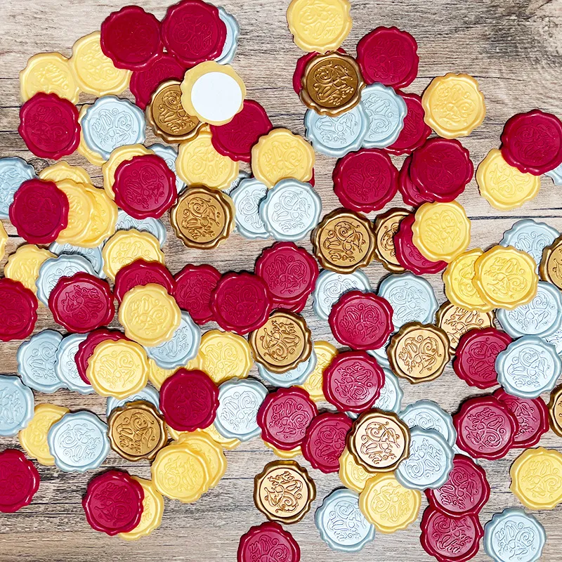 Vintage Sealing Wax Stamp Stickers 3D Relief Self Adhesive Envelope Seal Decals For Wedding Party Invitation Letter Decor