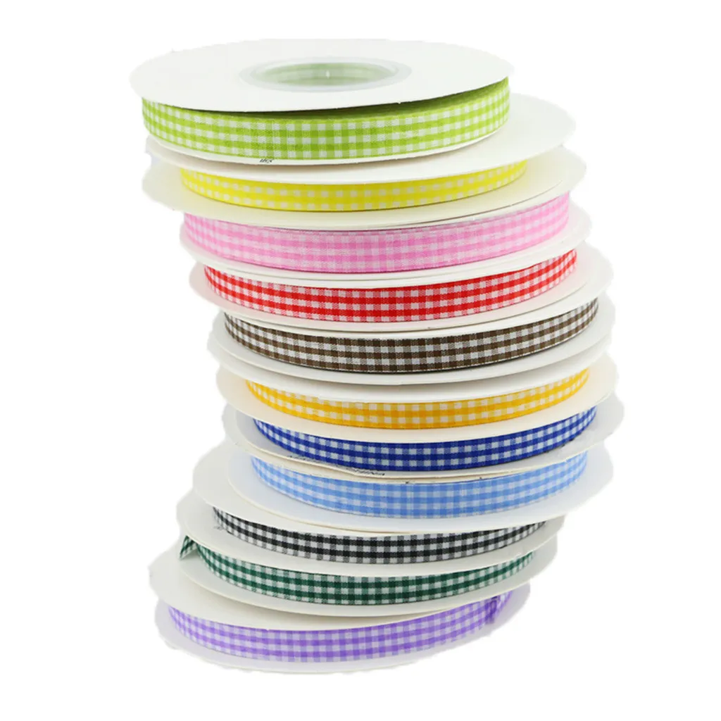 Classic Plaid Ribbon Polyester Checkered Fabric Strap For DIY Gift Wrapping Clothing Sewing Craft Party Decoration