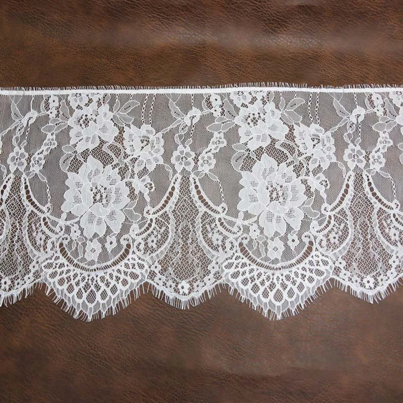 Weiß Schwarz Wimpernspitze Besatz Stoff Breite Nähhandwerk Brautkleid Bekleidung DIY Dekoration Zubehör