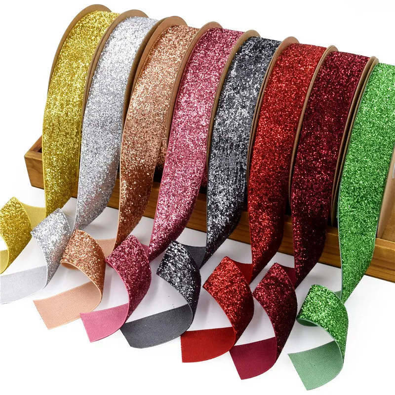 Flocked Ribbon Glitter Velvet Ribbon For Gift Wrapping Bows Cake Decorating Craft Ribbon Wedding Party Holiday Decor