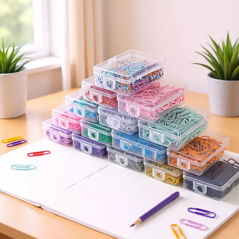 Bunte Kunststoffbeschichtete Büroklammern Macaron Farbe Boxed Büroklammern Süße Büro Schreibwaren Lesezeichen Schulbedarf