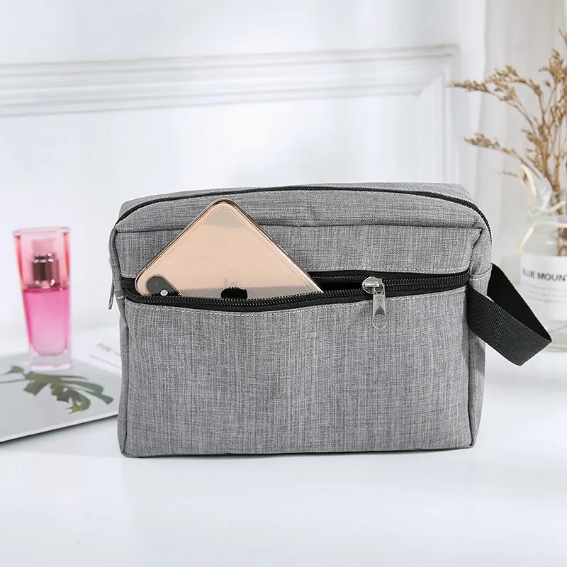 Leichter Luxus Multifunktionaler Wasserdichter Oxford-Gewebe Kulturbeutel Reise Make-up Organizer Doppelschicht Handgehaltene Aufbewahrungstasche