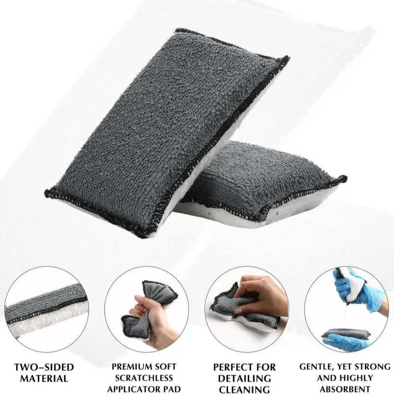 Car Cleaning Sponge Double Sided Microfiber Coral Fleece Wash Sponge Auto Interior Cleaning Tool Car Wash Block