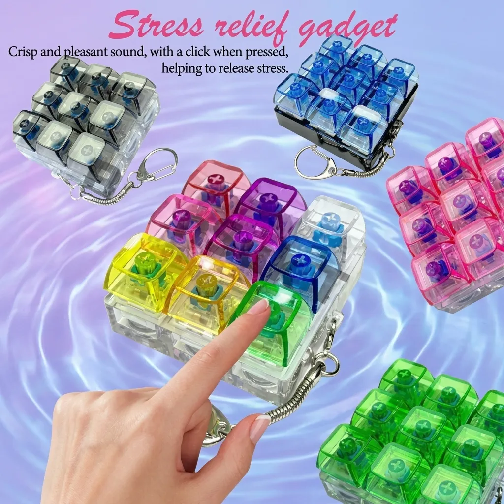 Mechanische Tastatur Klick Tastenkappe Stressabbau Spielzeug Kreativer Fidget Schlüsselanhänger Kunststoff Deko Anhänger Für Alltag Büro Erwachsene Kinder Geschenk