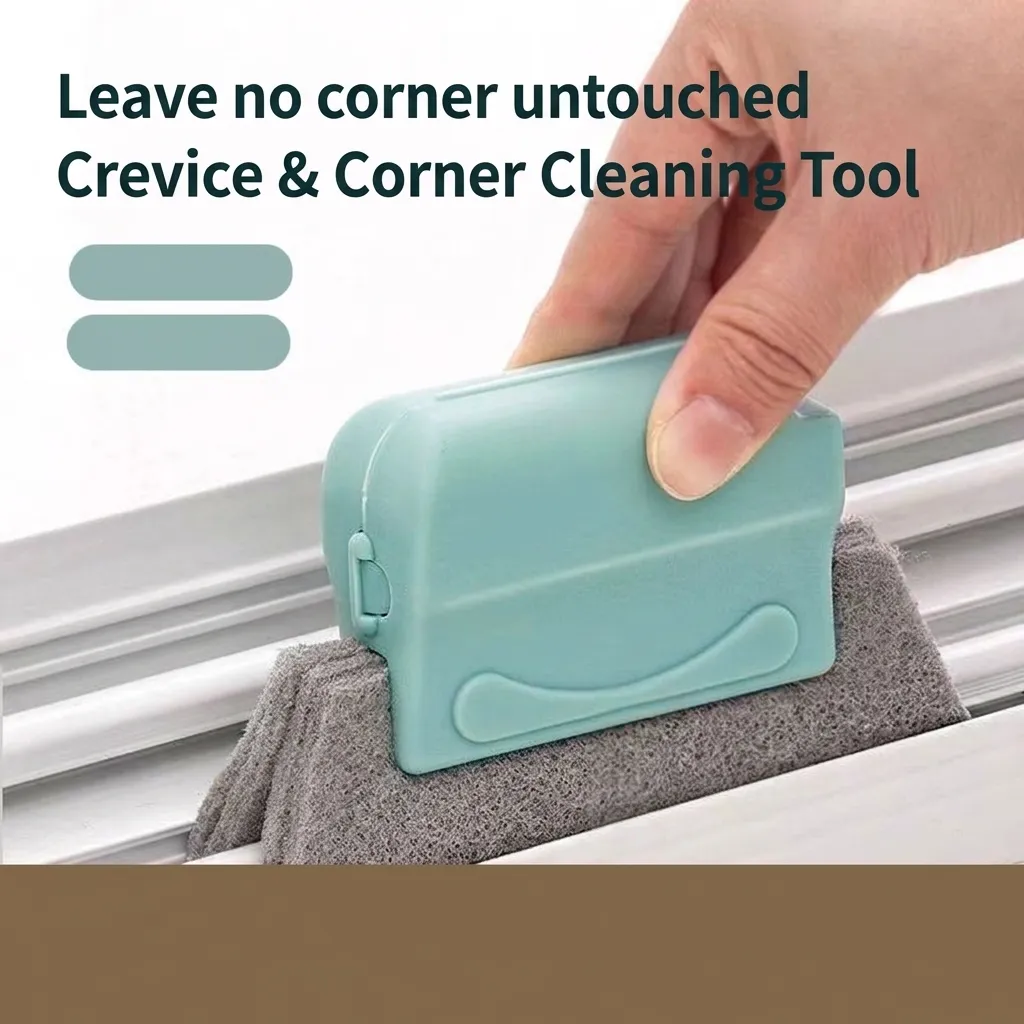 Handheld Window Groove Cleaning Brush Scouring Pad PP Handle Door Track Gap Dust Remover Manual Tool For Home Kitchen