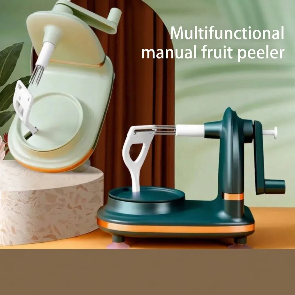 Sbucciamele Manuale a Manovella per Cucina Macchina Sbuccia Frutta con Base a Ventosa Lame in Acciaio Inossidabile Durevoli