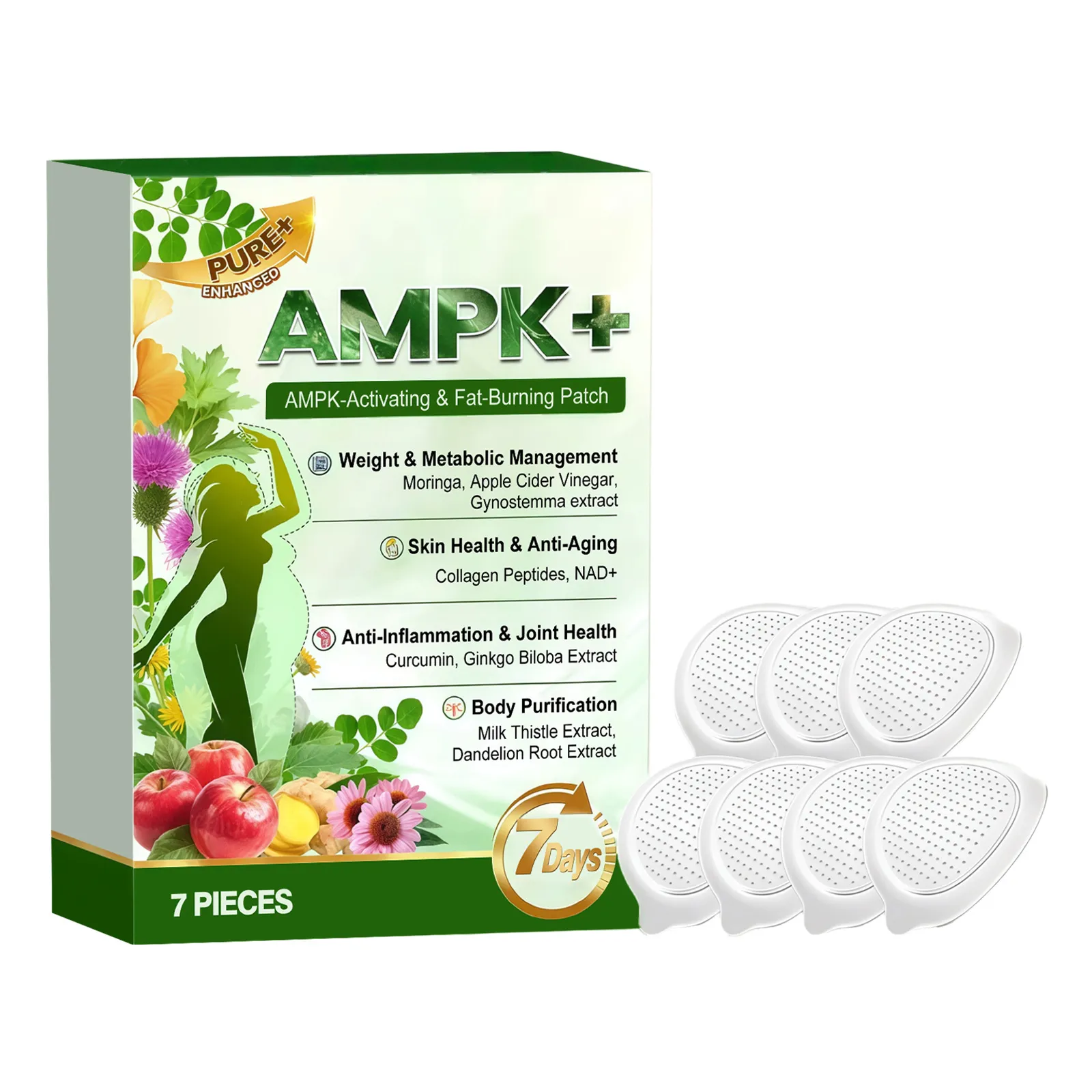 AMPK+ Patch de Soin du Corps Activant Support Métabolique Brûle-Graisse Hydratant Avec Extraits Naturels
