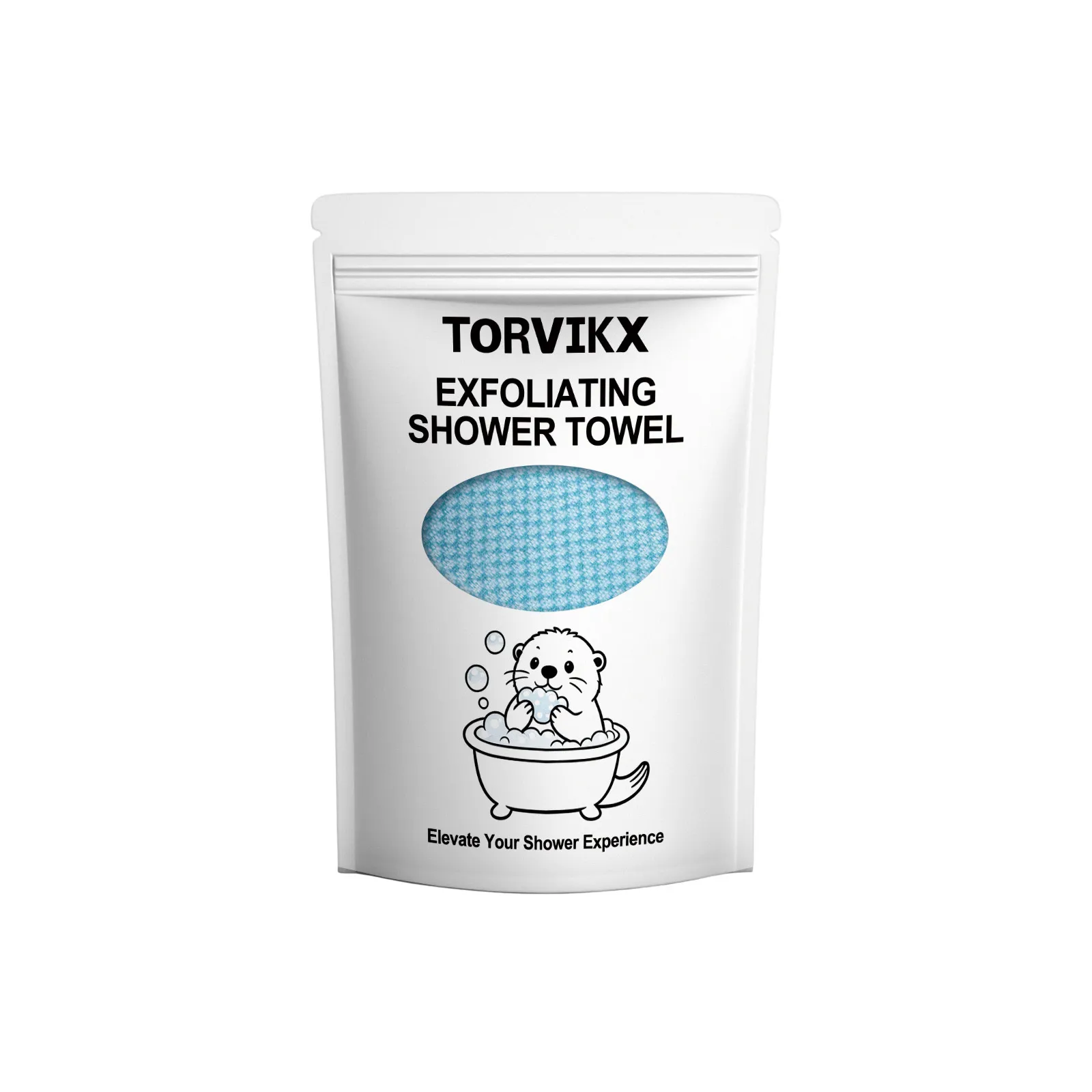 TORVIKX Exfoliating Shower Towel Polyester Gentle Cleansing Body Scrub Washcloth Portable Grid Bath Towel For Travel Bathroom