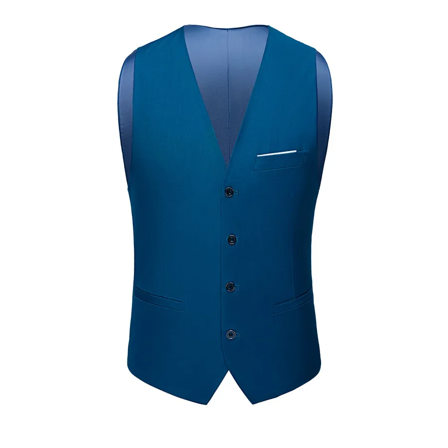 Men's Slim Fit V-Neck Suit Vest Business Casual Single Breasted Waistcoat For Wedding Party Formal Dress Top