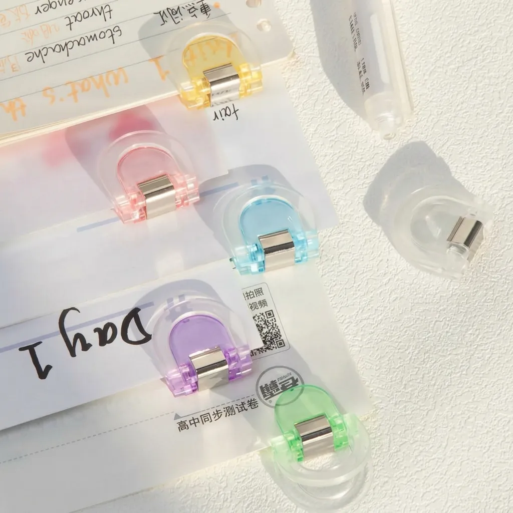 Transparent Binder Clips Plastic Colorful Paper Clamp Document Binding Handbook Organizer Snack Sealing Universal Clips For School Office