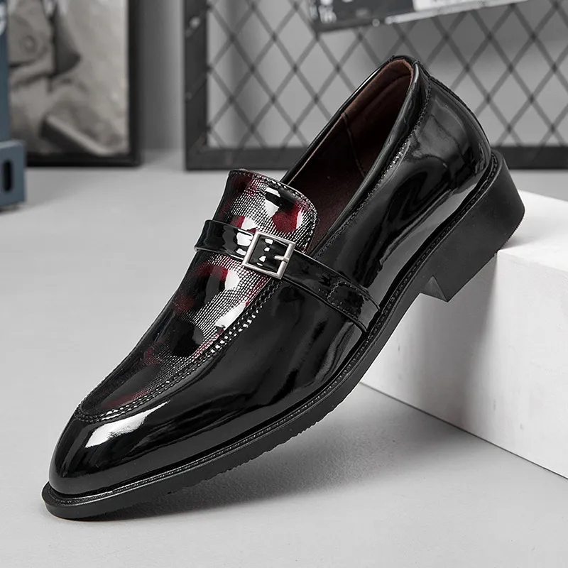 Chaussures Habillées d'Affaires pour Hommes Bout Pointu en Cuir Chaussures Oxford Slip On Chaussures de Mariage Grandes Tailles