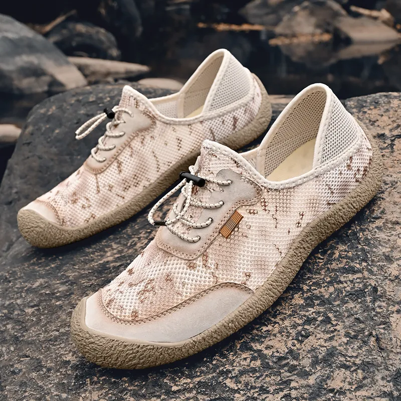 Zapatos Casuales de Malla para Hombre Transpirables Ligeros Zapatillas de Caminar Verano Zapatos de Conducción Planos Bajos