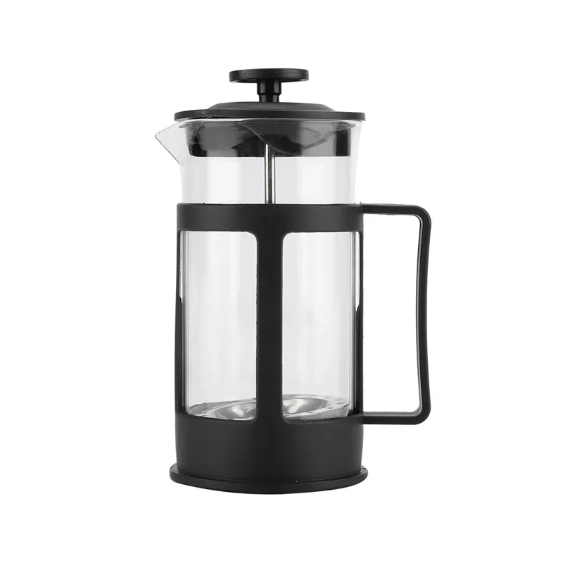 French Press Koffiezetapparaat Hittebestendig Borosilicaatglas Koffie en Theemaker met Roestvrijstalen Filter en Kunststof Frame