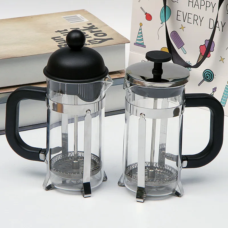 Glas Cafetière Koffiezetapparaat Met Roestvrij Stalen Filter En C-Handvat Hittebestendige Koffiepot Voor Keuken