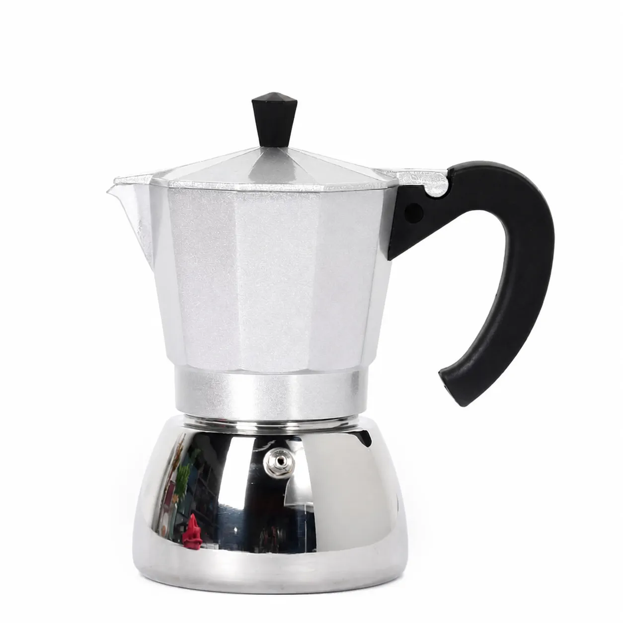 Klassischer Italienischer Moka Pot Herdkocher Espresso Kaffeebereiter Aus Aluminium Und Edelstahl Mit Hitzebeständigem Griff Für Zuhause Büro