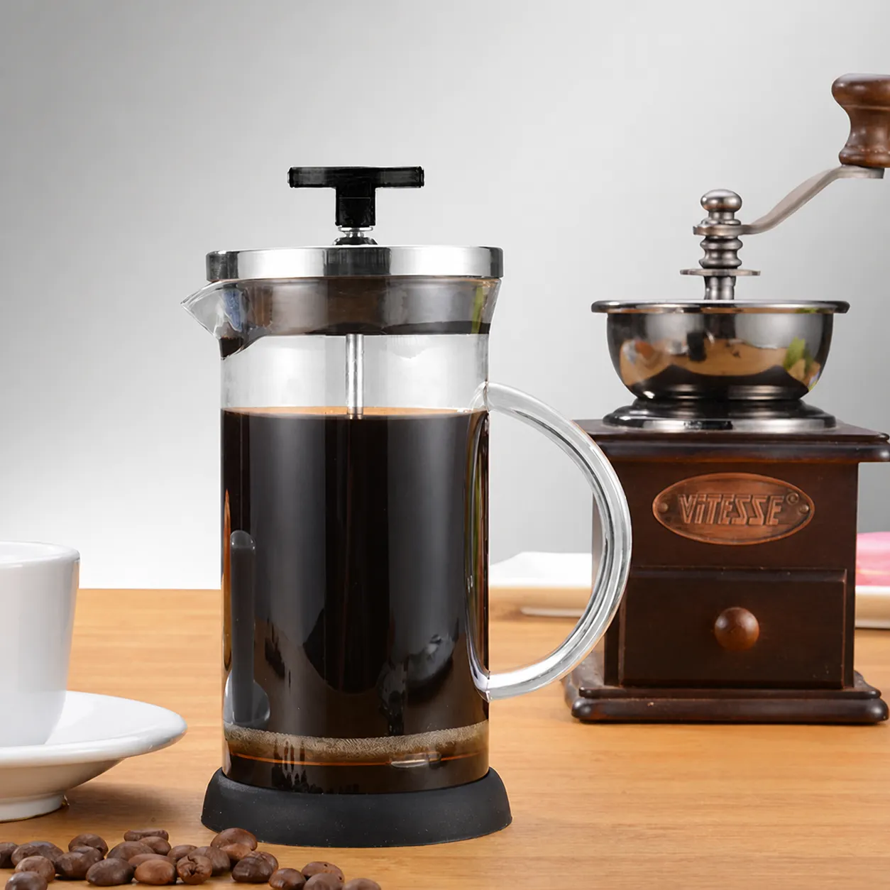 Glazen French Press Koffiezetapparaat Hittebestendig Borosilicaat Koffie Thee Pers Pot Met Roestvrij Stalen Stempel